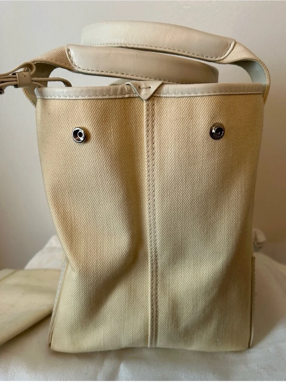 Balenciaga Cream Canvas Tote with Black Logo